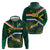 Custom South Africa Rugby Hoodie Springboks Mascot African Pattern - Wonder Print Shop