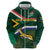 Custom South Africa Rugby Hoodie Springboks Mascot African Pattern - Wonder Print Shop