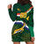 Custom South Africa Rugby Hoodie Dress Springboks Mascot African Pattern - Wonder Print Shop