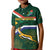 Custom South Africa Rugby Kid Polo Shirt Springboks Mascot African Pattern - Wonder Print Shop