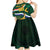 Custom South Africa Rugby Kid Short Sleeve Dress Springboks Mascot African Pattern - Wonder Print Shop