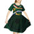 Custom South Africa Rugby Kid Short Sleeve Dress Springboks Mascot African Pattern - Wonder Print Shop