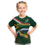 Custom South Africa Rugby Kid T Shirt Springboks Mascot African Pattern - Wonder Print Shop