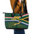 Custom South Africa Rugby Leather Tote Bag Springboks Mascot African Pattern - Wonder Print Shop