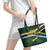 Custom South Africa Rugby Leather Tote Bag Springboks Mascot African Pattern - Wonder Print Shop