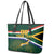 Custom South Africa Rugby Leather Tote Bag Springboks Mascot African Pattern - Wonder Print Shop