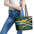 Custom South Africa Rugby Leather Tote Bag Springboks Mascot African Pattern - Wonder Print Shop