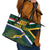 Custom South Africa Rugby Leather Tote Bag Springboks Mascot African Pattern - Wonder Print Shop