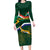 Custom South Africa Rugby Long Sleeve Bodycon Dress Springboks Mascot African Pattern - Wonder Print Shop