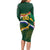 Custom South Africa Rugby Long Sleeve Bodycon Dress Springboks Mascot African Pattern - Wonder Print Shop