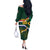 Custom South Africa Rugby Off The Shoulder Long Sleeve Dress Springboks Mascot African Pattern - Wonder Print Shop