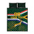 Custom South Africa Rugby Quilt Bed Set Springboks Mascot African Pattern - Wonder Print Shop