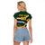 Custom South Africa Rugby Raglan Cropped T Shirt Springboks Mascot African Pattern - Wonder Print Shop