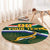 Custom South Africa Rugby Round Carpet Springboks Mascot African Pattern