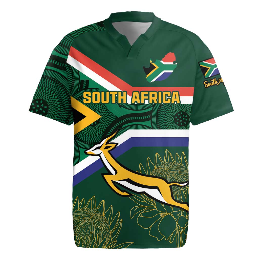 Custom South Africa Rugby Rugby Jersey Springboks Mascot African Pattern - Wonder Print Shop