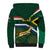 Custom South Africa Rugby Sherpa Hoodie Springboks Mascot African Pattern - Wonder Print Shop