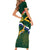 Custom South Africa Rugby Short Sleeve Bodycon Dress Springboks Mascot African Pattern - Wonder Print Shop