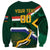 Custom South Africa Rugby Sweatshirt Springboks Mascot African Pattern - Wonder Print Shop