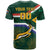 Custom South Africa Rugby T Shirt Springboks Mascot African Pattern