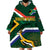 Custom South Africa Rugby Wearable Blanket Hoodie Springboks Mascot African Pattern