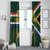 Custom South Africa Rugby Window Curtain Springboks Mascot African Pattern