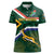 Custom South Africa Rugby Women Polo Shirt Springboks Mascot African Pattern - Wonder Print Shop