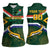 Custom South Africa Rugby Women Sleeveless Polo Shirt Springboks Mascot African Pattern