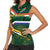 Custom South Africa Rugby Women Sleeveless Polo Shirt Springboks Mascot African Pattern