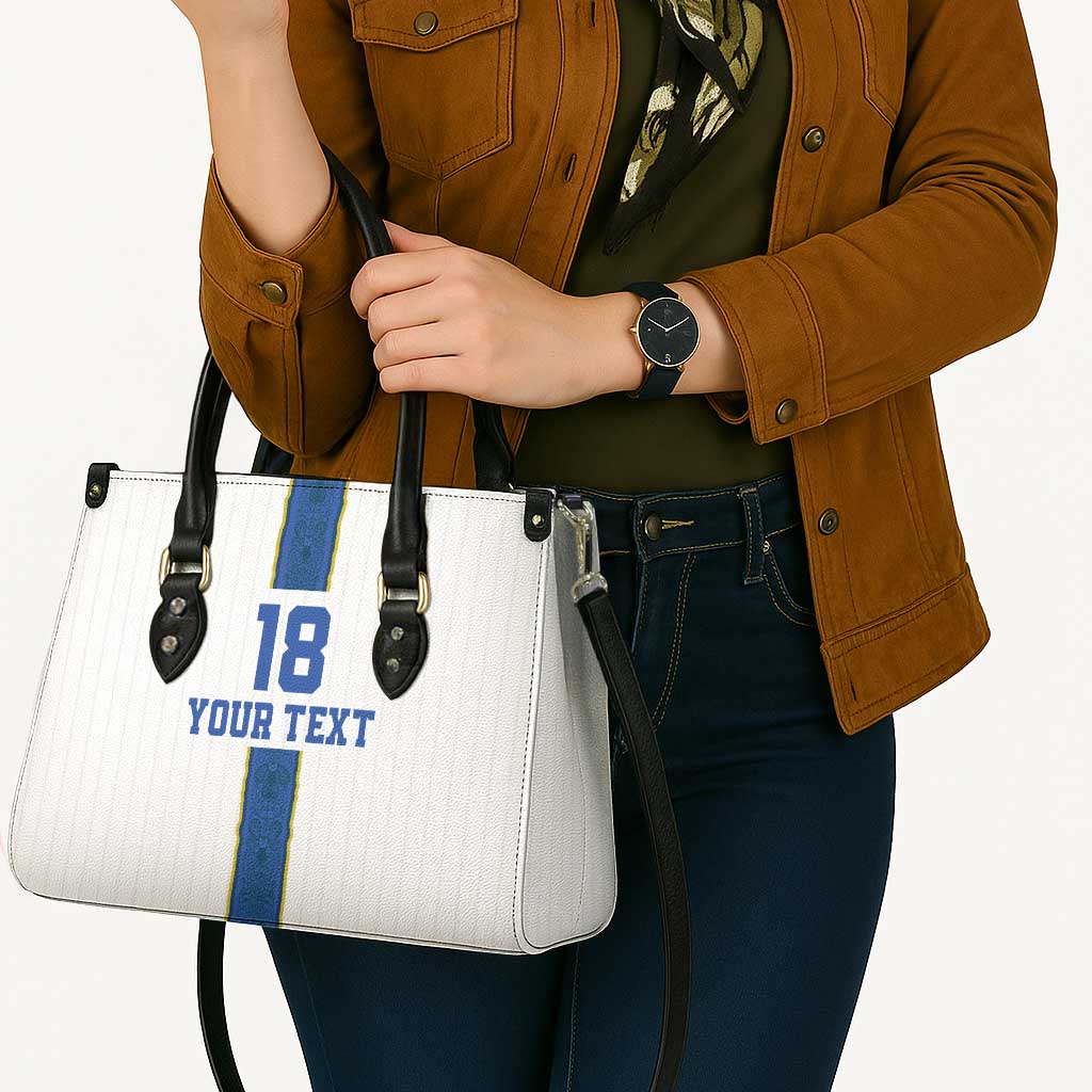 Custom Finland Football Leather Bag Suomi Champion Sami Pattern - Wonder Print Shop