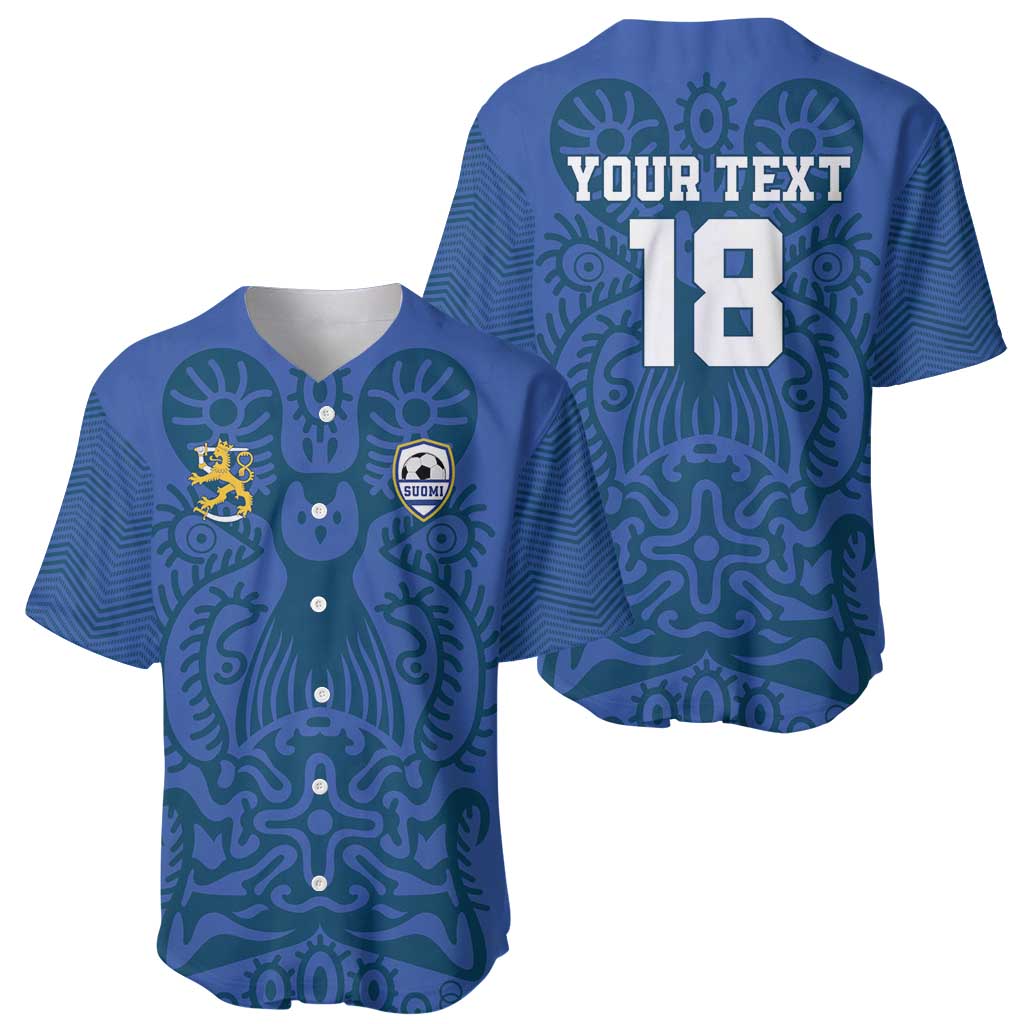 Custom Finland Football Champion Baseball Jersey Sami Pattern - Wonder Print Shop