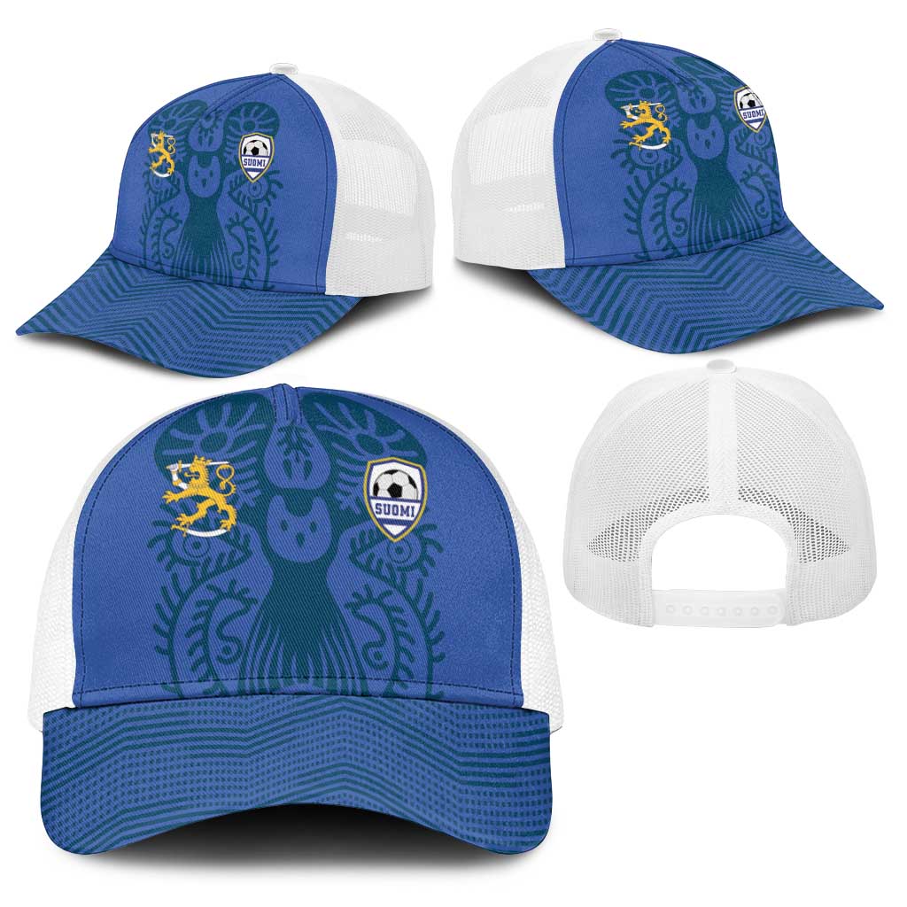 Finland Football Champion Baseball Net Cap Sami Pattern - Wonder Print Shop