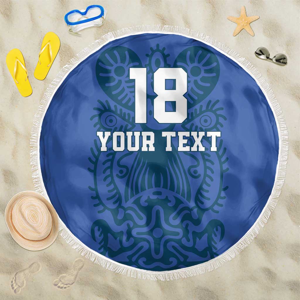 Custom Finland Football Champion Beach Blanket Sami Pattern - Wonder Print Shop