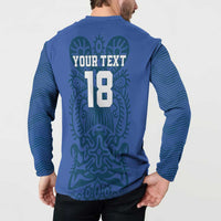 Custom Finland Football Champion Button Sweatshirt Sami Pattern - Wonder Print Shop