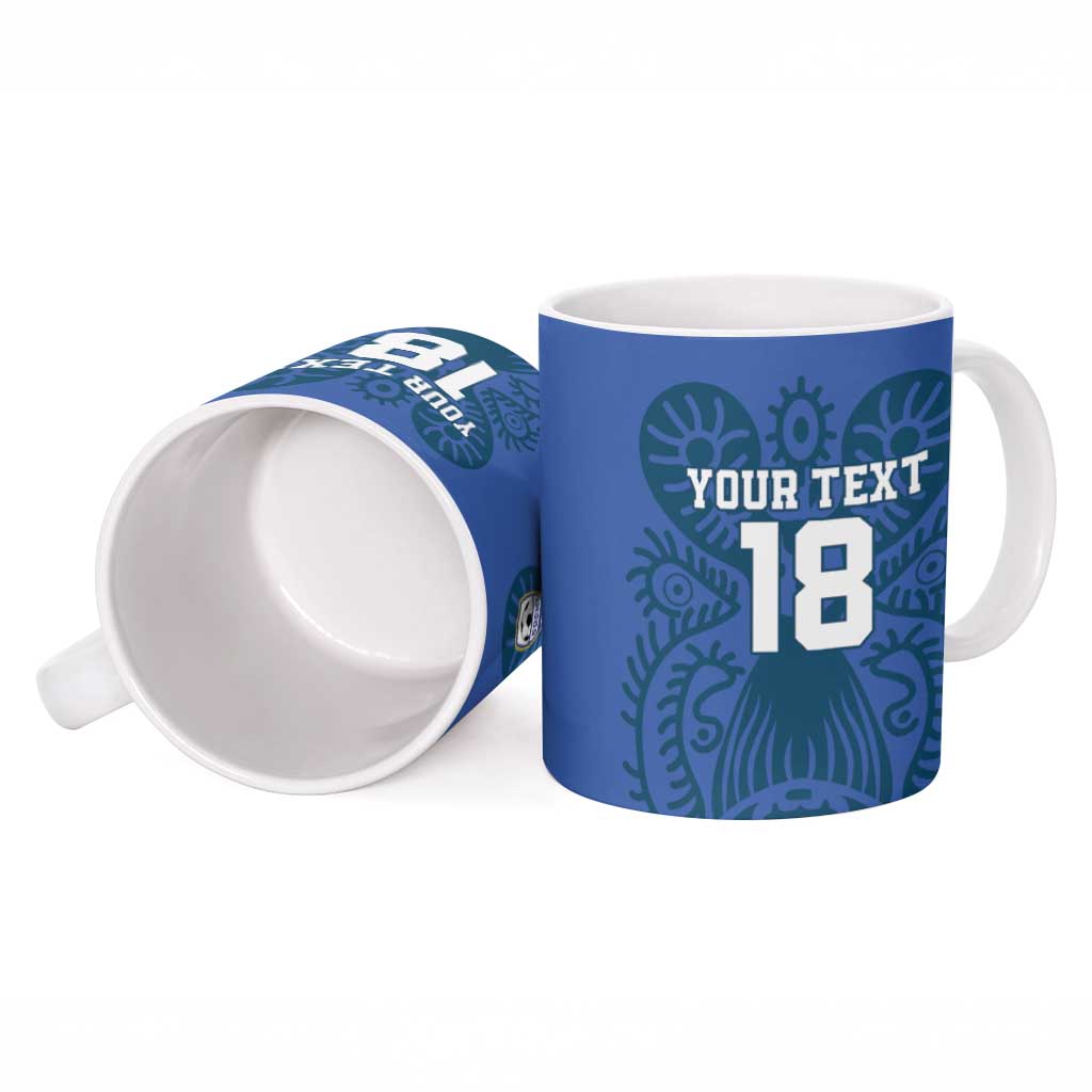 Custom Finland Football Champion Ceramic Mug Sami Pattern - Wonder Print Shop