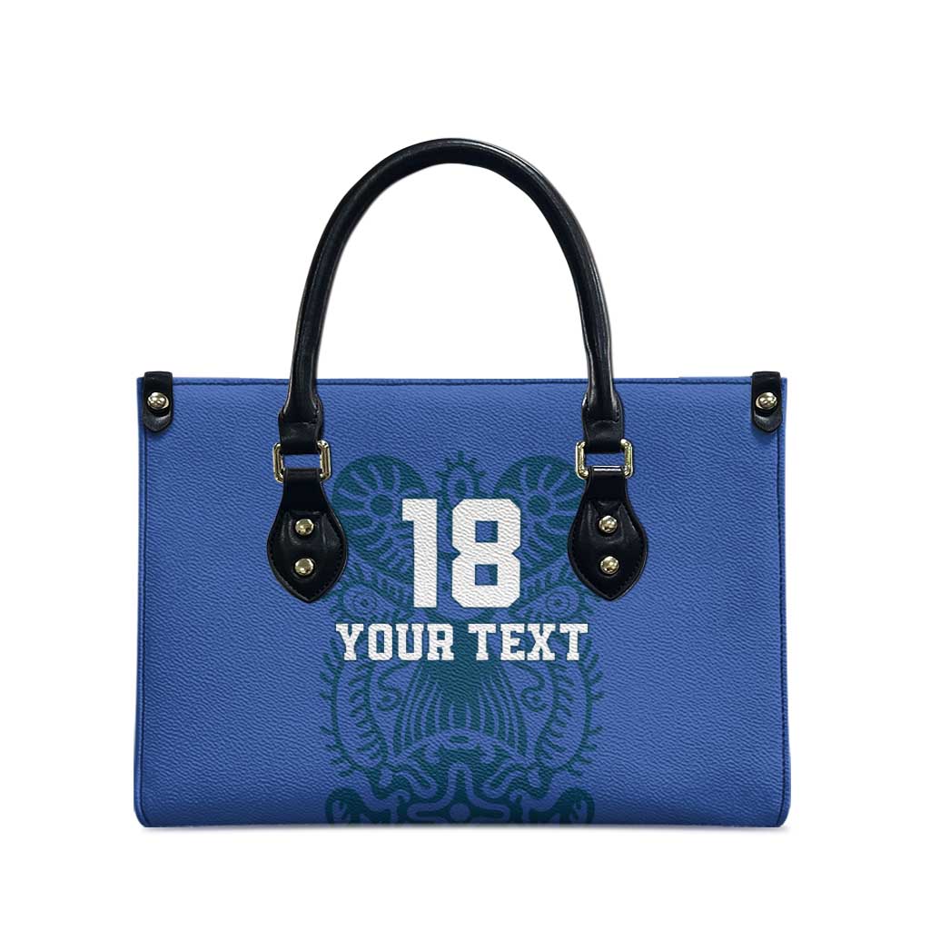 Custom Finland Football Champion Leather Bag Sami Pattern - Wonder Print Shop