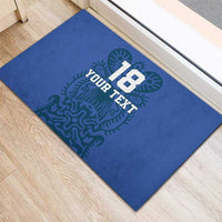 Custom Finland Football Champion Rubber Doormat Sami Pattern - Wonder Print Shop