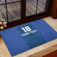 Custom Finland Football Champion Rubber Doormat Sami Pattern - Wonder Print Shop