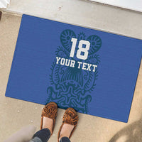 Custom Finland Football Champion Rubber Doormat Sami Pattern - Wonder Print Shop