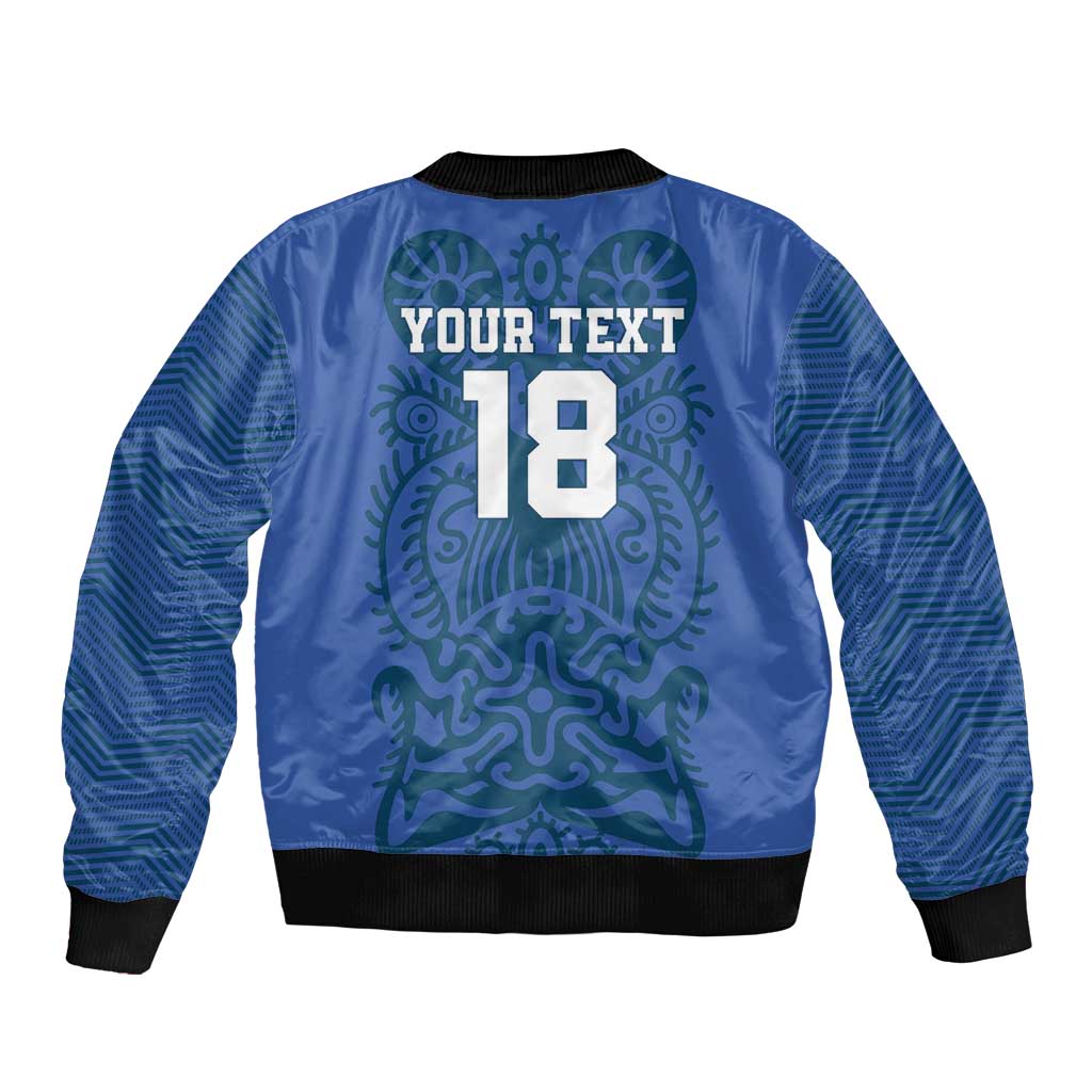 Custom Finland Football Champion Sleeve Zip Bomber Jacket Sami Pattern - Wonder Print Shop