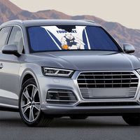 Finland Basketball Custom Auto Sun Shade Wolf Mascot Dynamic Style - Wonder Print Shop