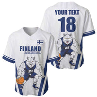 Finland Basketball Custom Baseball Jersey Wolf Mascot Dynamic Style - Wonder Print Shop