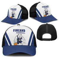 Finland Basketball Baseball Net Cap Wolf Mascot Dynamic Style - Wonder Print Shop