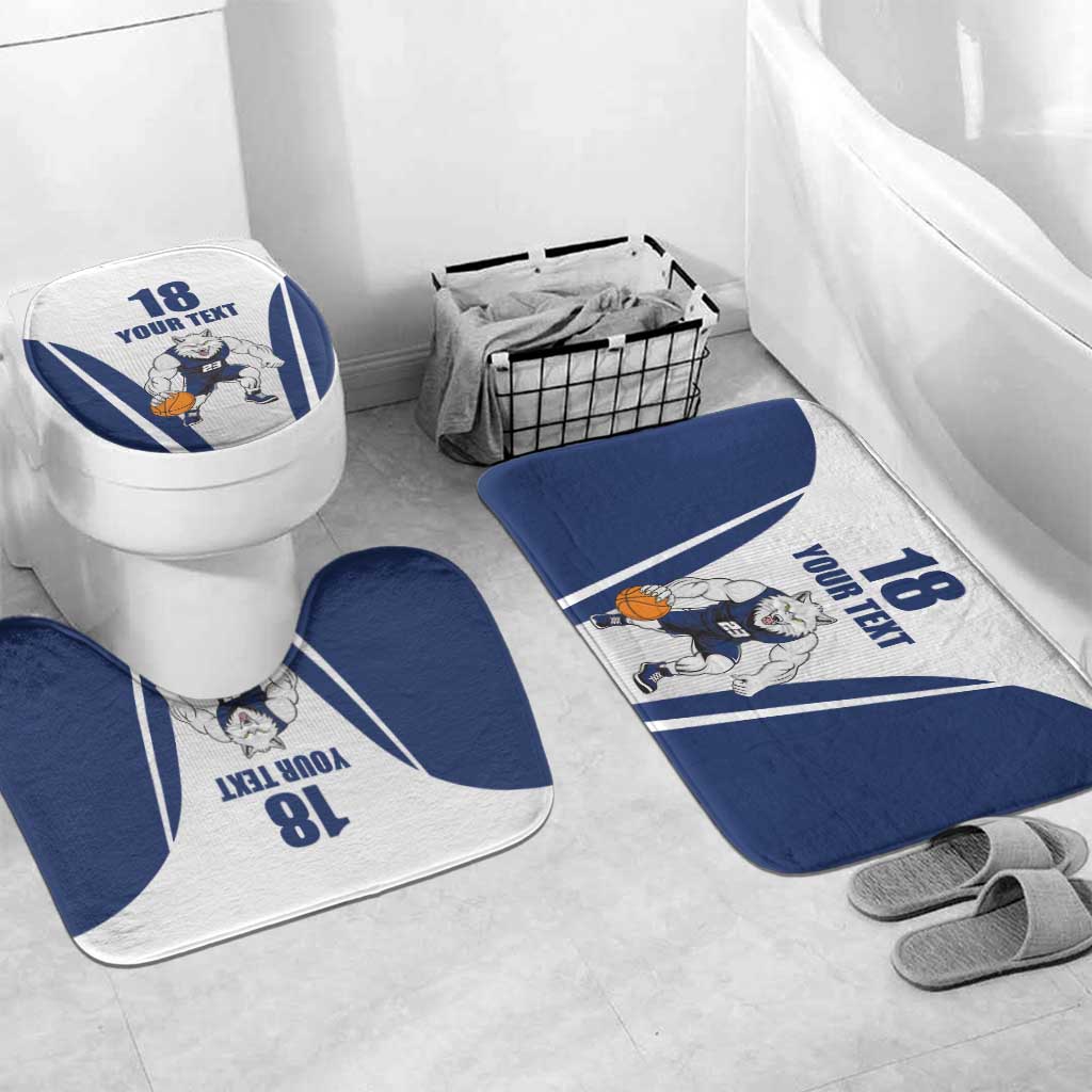 Finland Basketball Custom Bathroom Set Wolf Mascot Dynamic Style - Wonder Print Shop