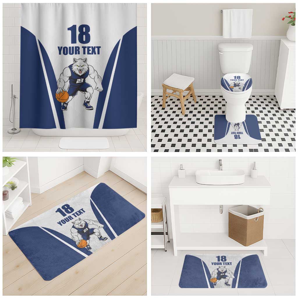 Finland Basketball Custom Bathroom Set Wolf Mascot Dynamic Style - Wonder Print Shop