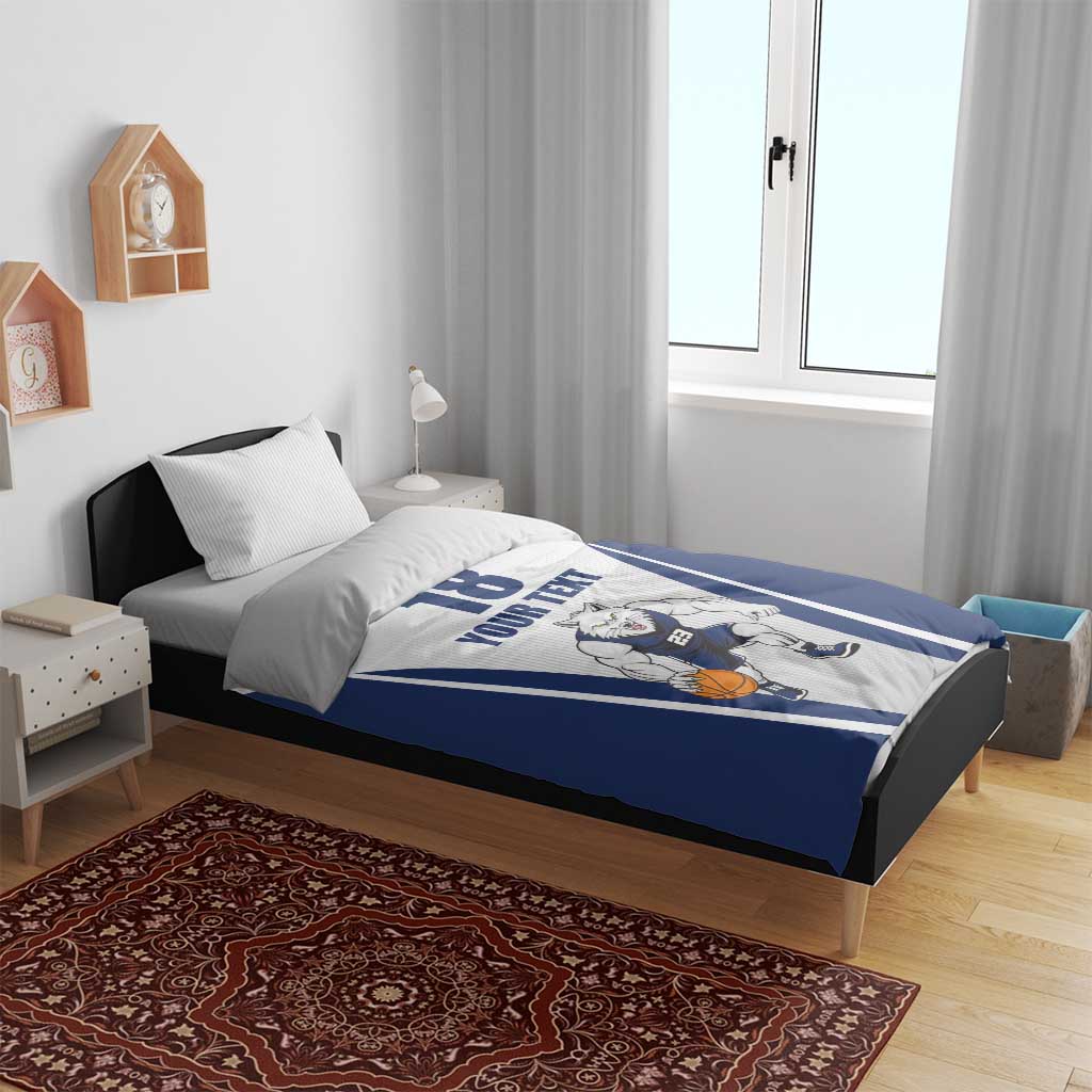 Finland Basketball Custom Bedding Set Wolf Mascot Dynamic Style - Wonder Print Shop
