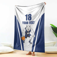 Finland Basketball Custom Blanket Wolf Mascot Dynamic Style - Wonder Print Shop