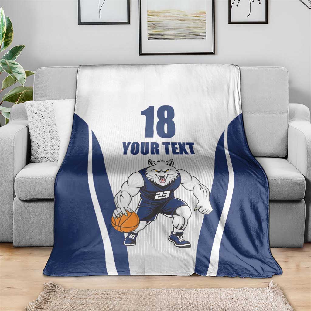 Finland Basketball Custom Blanket Wolf Mascot Dynamic Style - Wonder Print Shop