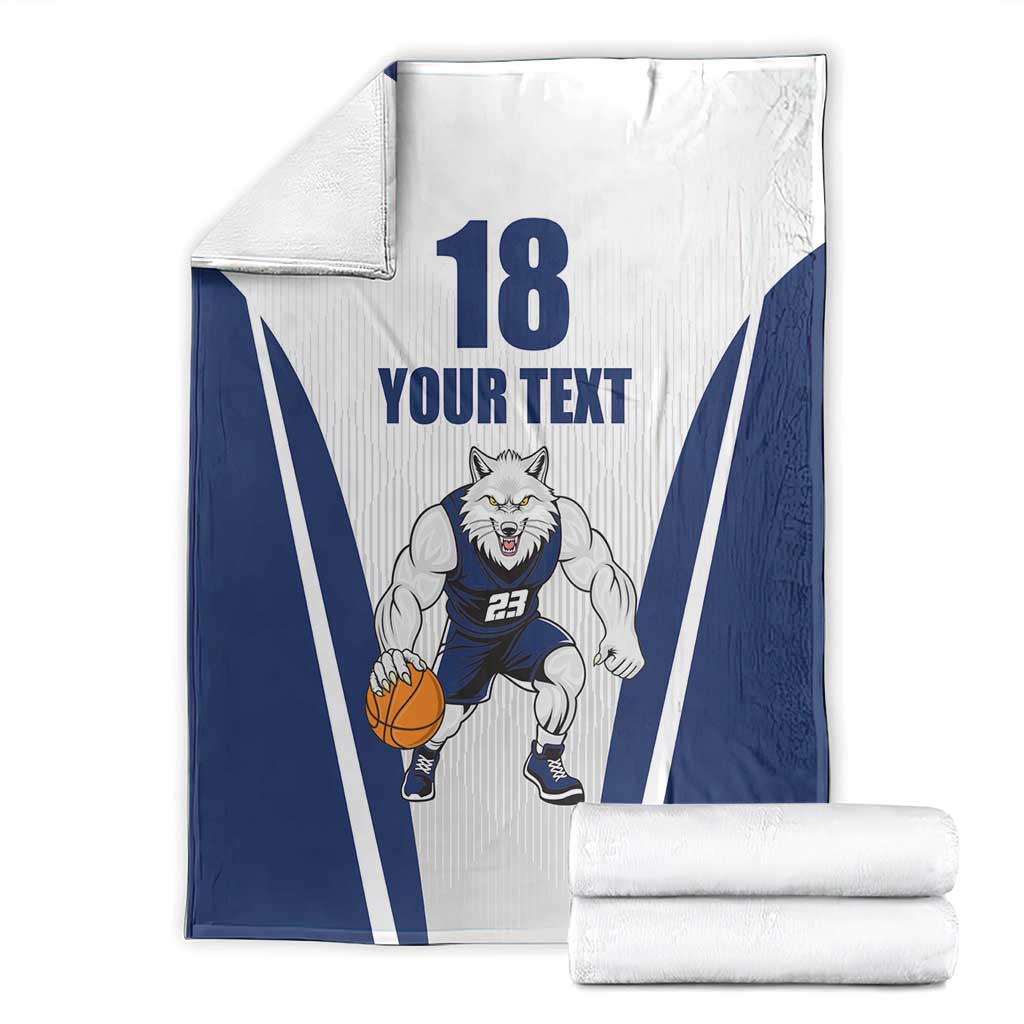 Finland Basketball Custom Blanket Wolf Mascot Dynamic Style - Wonder Print Shop