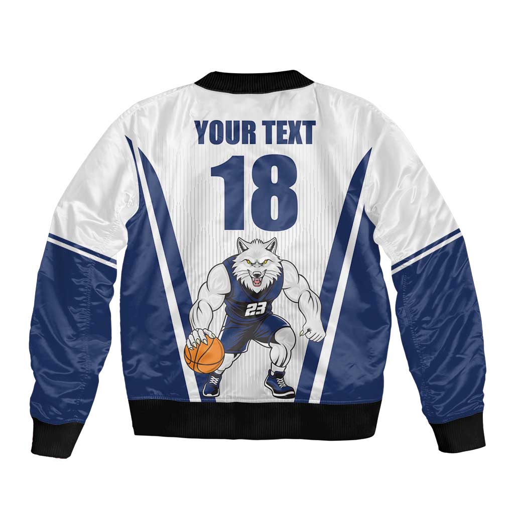 Finland Basketball Custom Bomber Jacket Wolf Mascot Dynamic Style - Wonder Print Shop