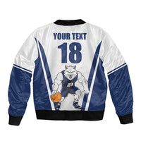 Finland Basketball Custom Bomber Jacket Wolf Mascot Dynamic Style - Wonder Print Shop
